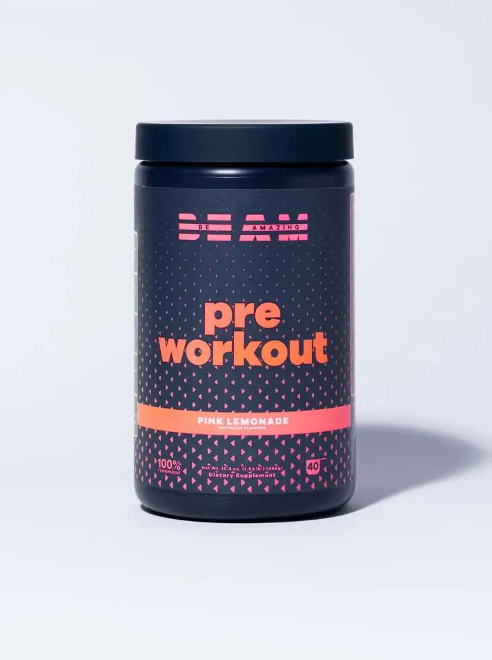 BEAM Be Amazing Vegan Pre-Workout Powder | Energy Booster Powdered Drink with All BEAM