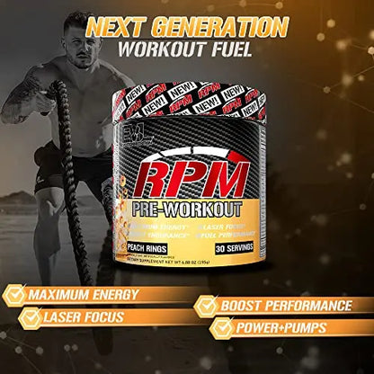 Pre Workout Powder for Energy and Focus - EVL RPM Energy Pre Workout Energy Drink Evlution
