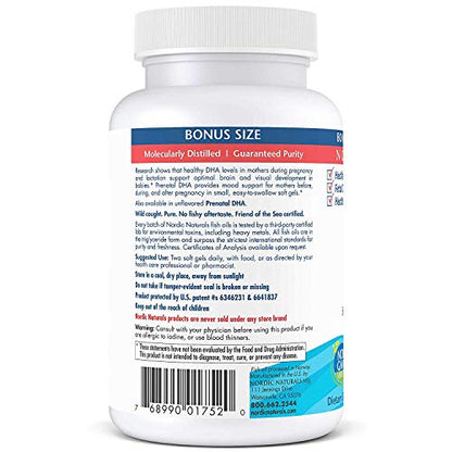 Nordic Naturals Prenatal DHA, Strawberry - 120 Soft Gels - 830 mg Omega-3 + 400 IU Vitamin D3 Nordic Naturals
