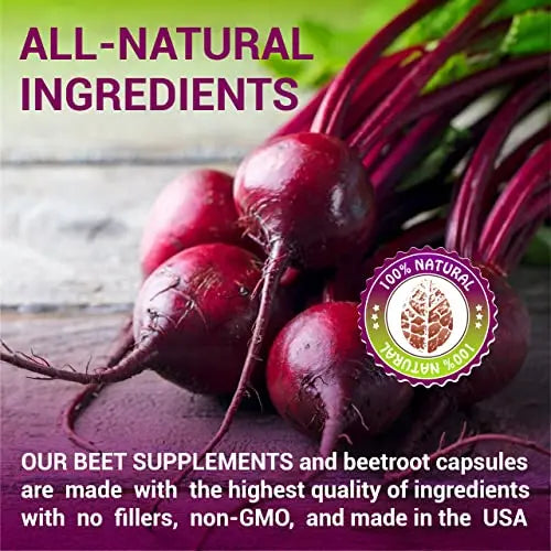 HERBALICIOUS Beet Root Capsules - Herbal Supplement for Athletic Performance HERBALICIOUS
