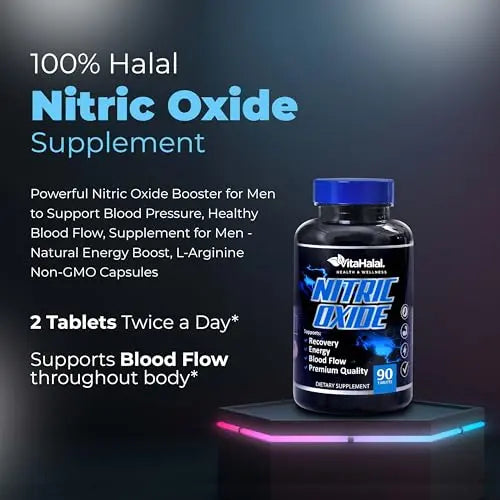 VitaHalal Nitric Oxide Supplement - Powerful Nitric Oxide Booster for Men to Support Blood VitaHalal