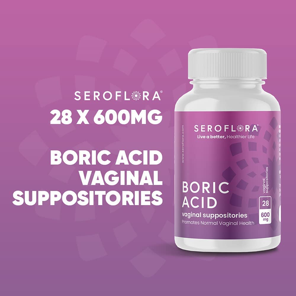 Seroflora Boric Acid Vaginal Suppositories 600 mg 28 Capsules - Boric Acid Pills for Women SerofloraBuy Supplements Australia