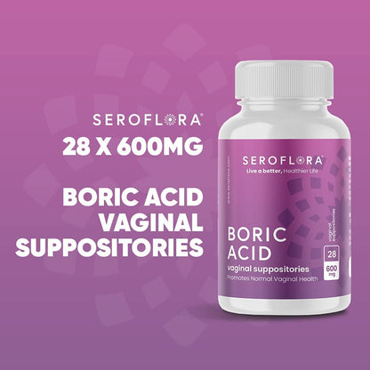 Seroflora Boric Acid Vaginal Suppositories 600 mg 28 Capsules - Boric Acid Pills for Women SerofloraBuy Supplements Australia
