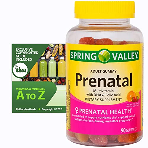 Spring Valley Prenatal Multivitamin Gummies, 90 Ct Bundle with Exclusive Vitamins & Minerals Idea Shop USA