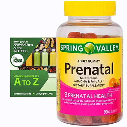 Spring Valley Prenatal Multivitamin Gummies, 90 Ct Bundle with Exclusive Vitamins & Minerals Idea Shop USA