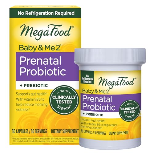 MegaFood Baby & Me 2 Prenatal Probiotic - Vegetarian Pregnancy Prebiotics and Probiotics MegaFood