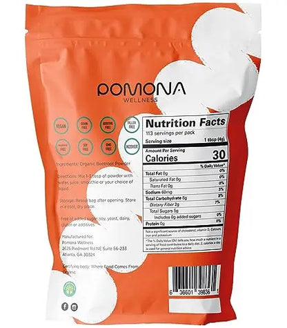 Pomona Wellness Organic Beetroot Powder, Superfood, Raw, Vegan & Non-GMO Pomona Wellness
