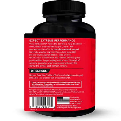 Force Factor Volcano Extreme Pre Workout Nitric Oxide Booster Supplement for Men Force Factor