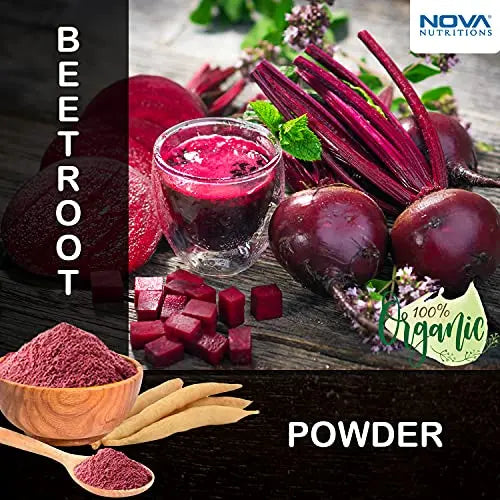 2 Pack - Nova Nutritions Certified Organic Beet Root Powder 16 OZ (454 gm) - Nitric Oxide Nova Nutritions