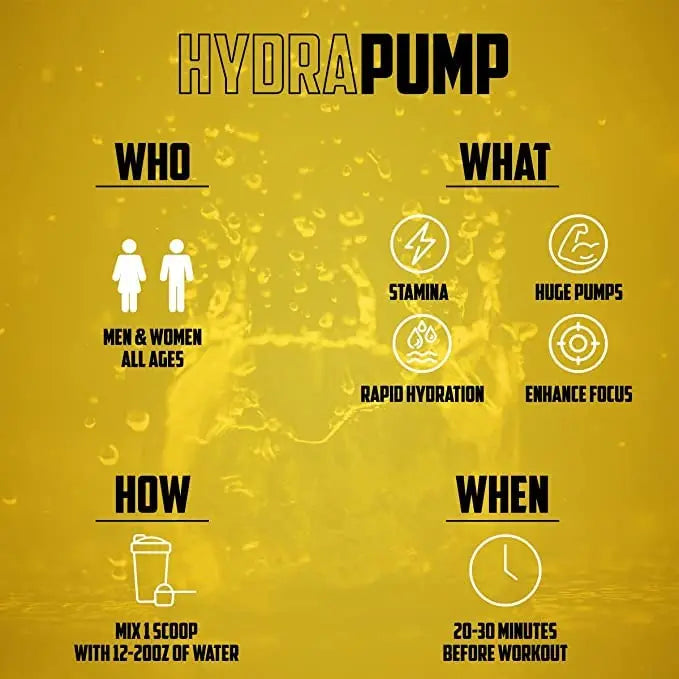 HydraPump | #1 New Stim Free Pre Workout Powder w/ Nitric Oxide Booster, Electrolytes EPN Supplements