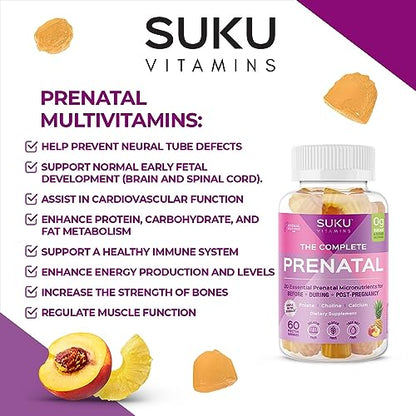 SUKU Vitamins - Complete Prenatal - Enriched with Calcium, Vitamin K2, Vitamin B12 SUKU Vitamins