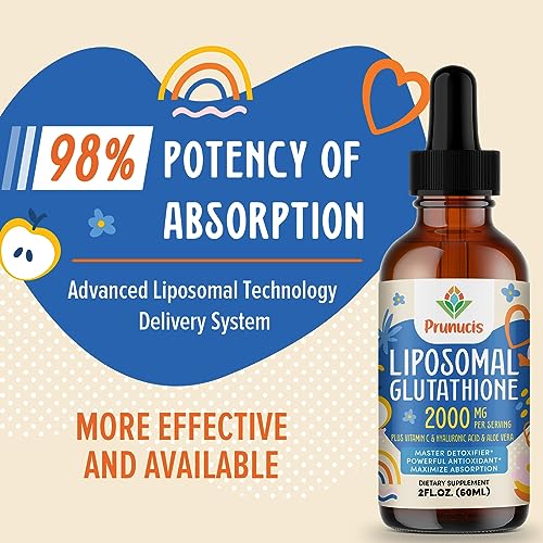 2000MG Liposomal Glutathione Liquid, 98% Absorption, Glutathione Liquid Supplement Prunucis