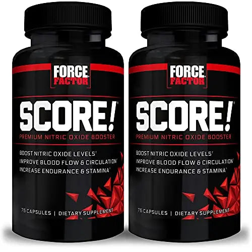 FORCE FACTOR Score!, 2-Pack, Nitric Oxide Supplement for Men, Nitric Oxide Booster Force Factor
