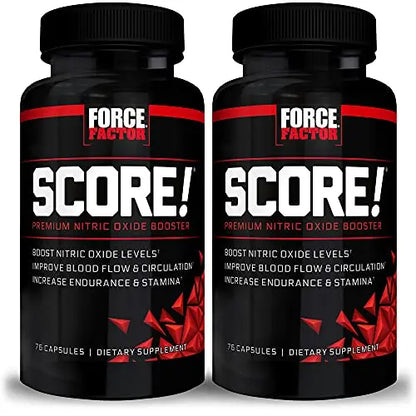 FORCE FACTOR Score!, 2-Pack, Nitric Oxide Supplement for Men, Nitric Oxide Booster Force Factor