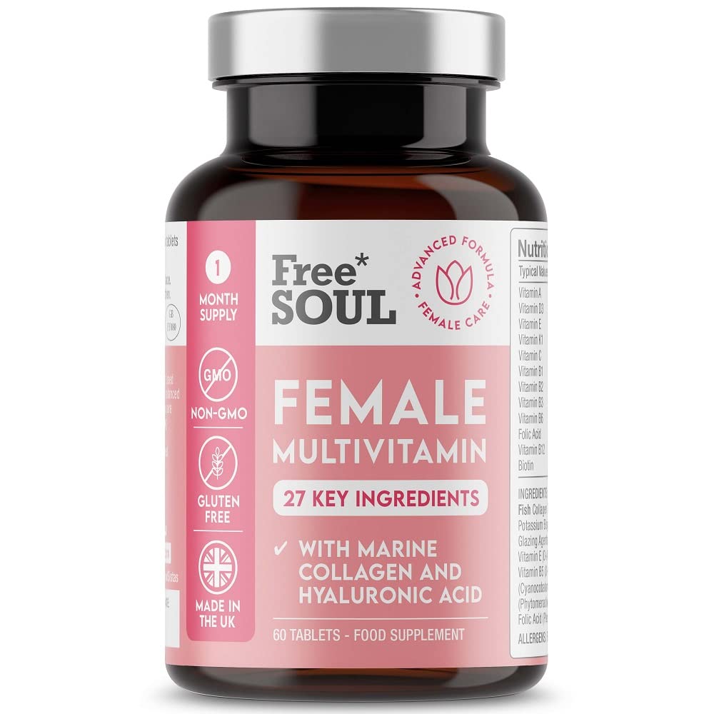 Women's Multivitamins and Minerals with Collagen & Hyaluronic Acid - 27 Essential Free Soul