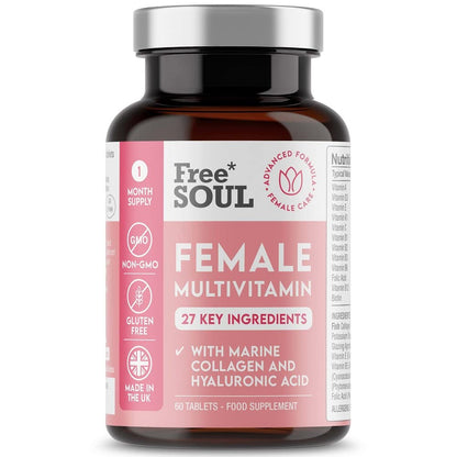Women's Multivitamins and Minerals with Collagen & Hyaluronic Acid - 27 Essential Free Soul