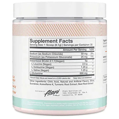 Alani Nu Island Crush Pre Workout and BCAA Sour Peach Rings Post Workout Powder Alani Nu