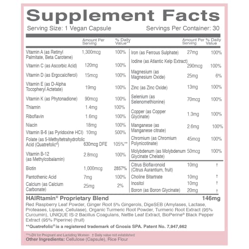 HAIRtamin MOM Vegan Prenatal & Postnatal Multivitamin Supplement & Hair Vitamin Pregnancy HAIRtamin