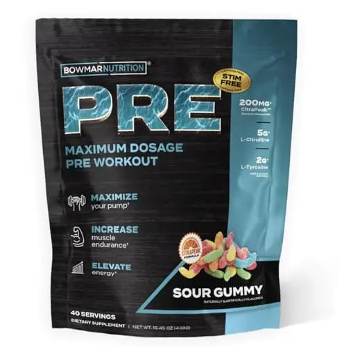BOWMAR NUTRITION Non Stimulant Pre Workout, Pre Workout Powder, Pump Supplement BOWMAR NUTRITION
