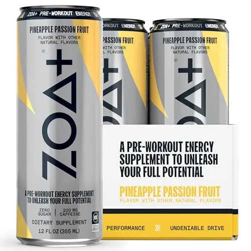 ZOA+ Pre-Workout Sugar Free Energy Drink, Orange Grapefruit - NSF Certified for Sport ZOA