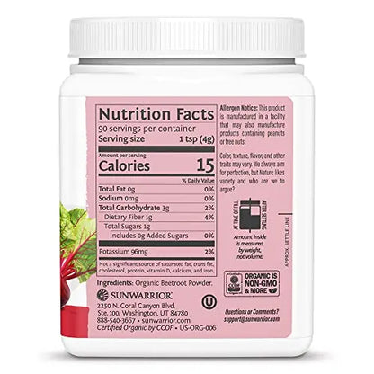 Sunwarrior Beet Root Powder Nitric Oxide Increase Stamina Blood and Flow Circulation Sunwarrior