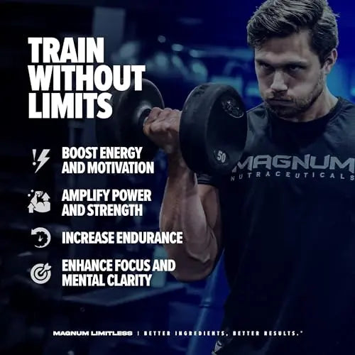 LIMITLESS Magnum 504g - Muscle Workout Powder, Sport Pre Workout for Men and Women LIMITLESS