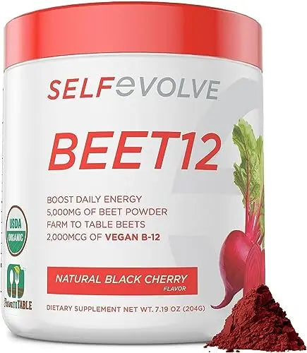selfevolve Beet12 - Organic Beet Root Powder Enhanced with Vitamin B12, Nitric Oxide Booster selfevolve