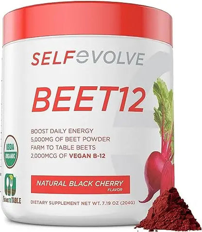 selfevolve Beet12 - Organic Beet Root Powder Enhanced with Vitamin B12, Nitric Oxide Booster selfevolve