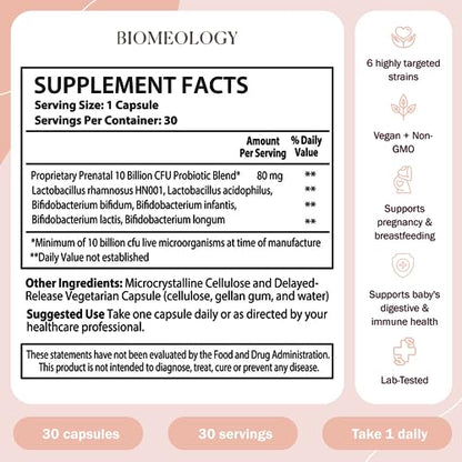 Biomeology Probiotics for Pregnancy, Postpartum, and Breastfeeding Biomeology