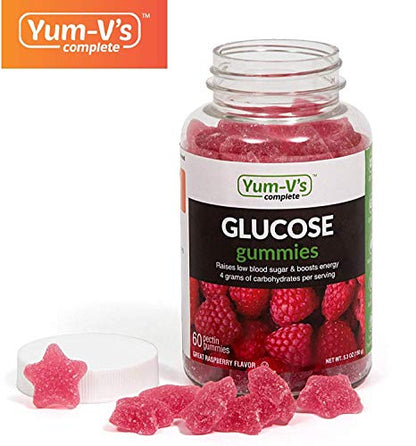 YumVs Complete Glucose Gummies, Raspberry Flavor, (60 Ct); Chewable YUM-V'S