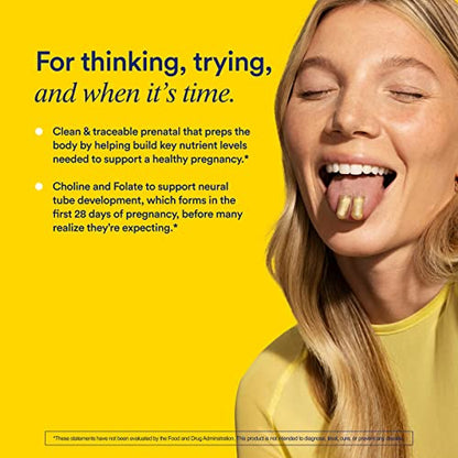 Ritual Prenatal Vitamins: Folate & Choline for Neural Tube Support, Omega-3 DHA Ritual