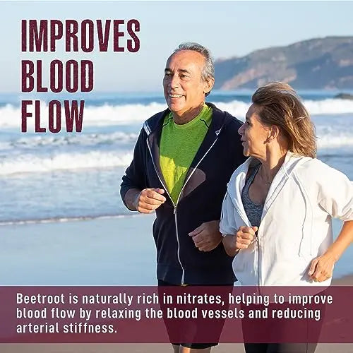 Beet Root Gummies with CoQ10, Energy, and Circulation Support, Pre Workout Nitric Oxide MDA Supplements