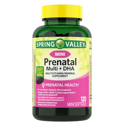 IKJ Mini Prenatal Multi + DHA Complete Multivitamin/Multimineral Supplement Mini Softgels IKJ