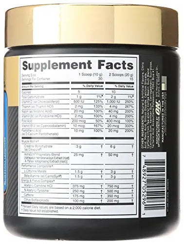 Optimum Nutrition Gold Standard Pre-Workout with Creatine, Beta-Alanine, and Caffeine Optimum Nutrition