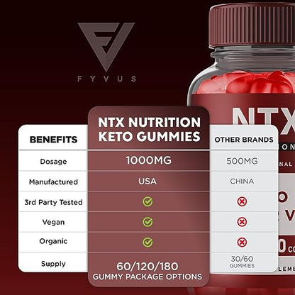 (2 Pack) NTX Keto Gummies for Weight Loss, NTX Keto ACV Gummies Advanced Weight Loss Fyvus