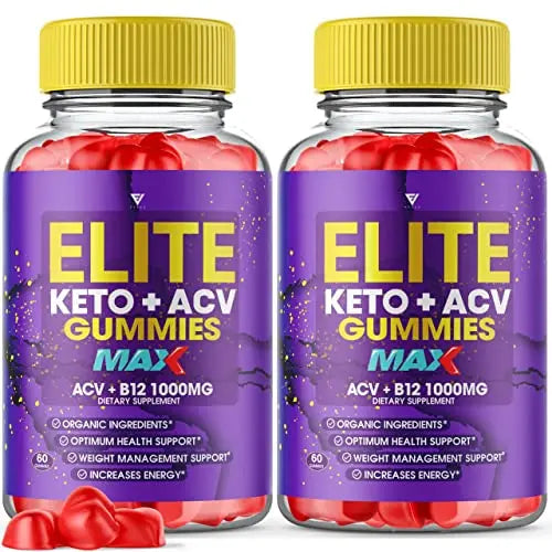 (2 Pack) Elite Keto ACV Gummies AVC, Elite Keto Plus ACV Advanced Weight Loss Gummies Fyvus