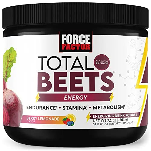 FORCE FACTOR Total Beets Beet Root Powder with Energy, NO3-T Nitrates to Support Force Factor