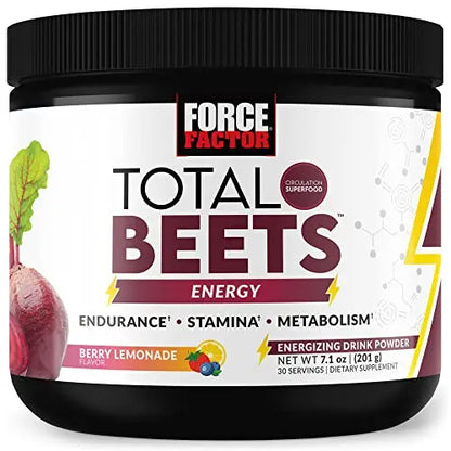 FORCE FACTOR Total Beets Beet Root Powder with Energy, NO3-T Nitrates to Support Force Factor