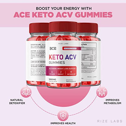 (3 Pack) Ace Keto Gummies - Ace Keto ACV Gummies for Advanced Weight Loss Ace Keto rize labs