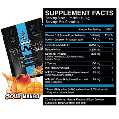 eFlow Nutrition ENRAGE Black Preworkout Sample Packs - Travel Packs - High Stim Energy eFlow Nutrition