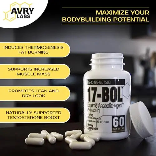 17-BOL Anabolic Supplement by Avry Labs, Hardening, Cutting, & Bulking Agent Supports 17-BOL