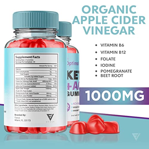 (2 Pack) Optimal Keto ACV Gummies Advanced Weight Loss Plus, Optimal Keto+ACV Gummy Fyvus