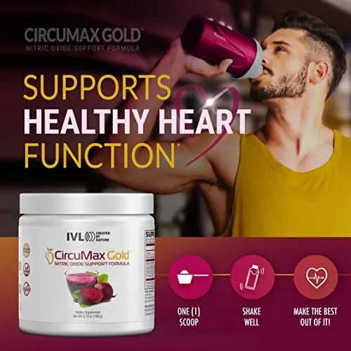 IVL - CircuMax Gold - Nitric Oxide Supplement Powder Boost - Organic Beets - Beetroot IVL