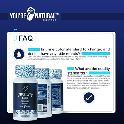 YOU'RE NATURAL Male Fertility Vitamins, Optimal Sperm Count, Motility, and Strength, Ashwagandha YOU'RE NATURAL