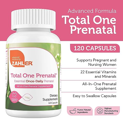 Zahler - Total One Prenatal Vitamins for Women (120 Count) Daily Multi Vitamin Prenatals Zahler
