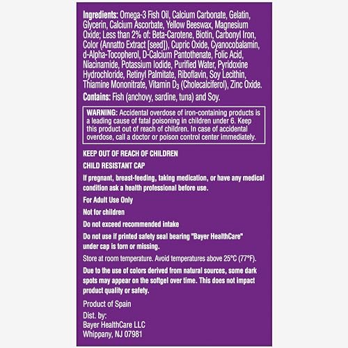 One A Day Women's Prenatal 1 Multivitamin including Vitamin A, Vitamin C, Vitamin D, B6, B12, Iron ONE A DAY