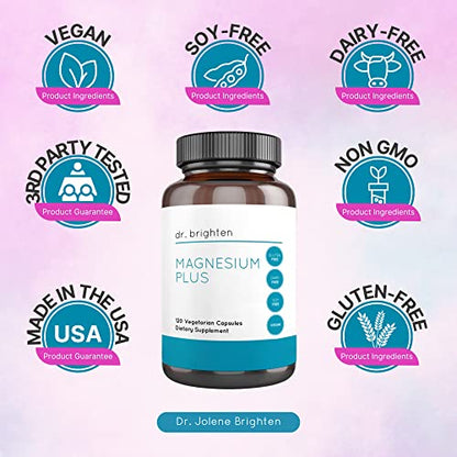 Dr. Brighten Prenatal Plus and Magnesium Plus Dietary Supplements Bundle - Non-GMO, Vegan Dr. Brighten