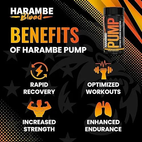 Harambe Pump - Nitric Oxide Supplement with Nitrosigine, S7, and BioPerine - Best Pre Harambe Blood