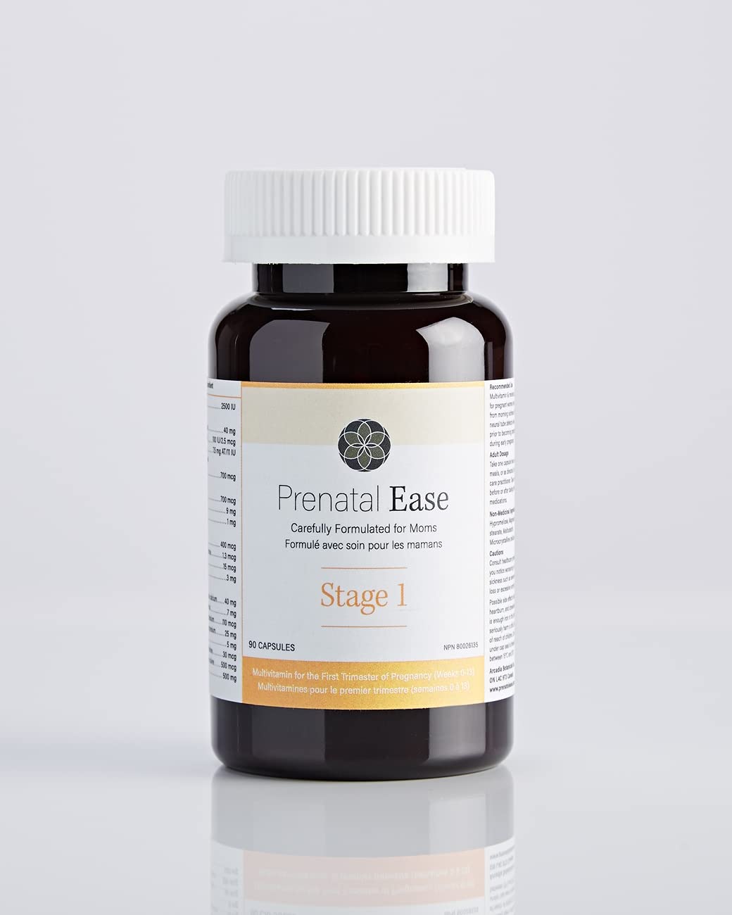 Prenatal Ease Stage 1, First Trimester Multivitamin, Contains Methylfolate, Premium Grade Ginger Prenatal Ease