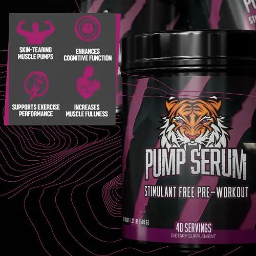 Huge Supplements Pump Serum, Stim Free Pre Workout and Nitric Oxide Booster Huge Supplements